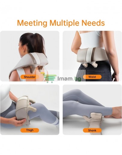 5D масажор за врат и тяло, безжичен и с функция за затопляне